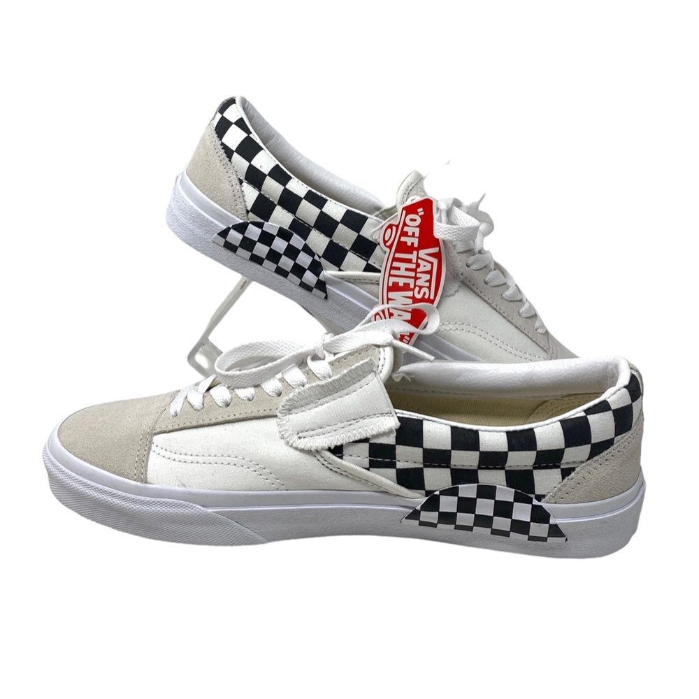 VANS Slip On Cream Check Sneakers Canvas Suede Shoes Skate Men Custom ALSU01255 - Picture 9 of 12